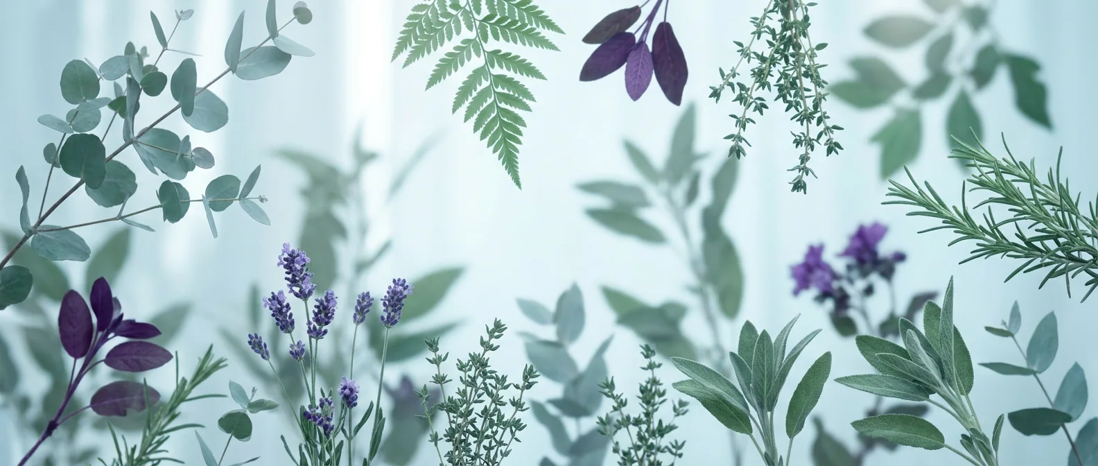 Botanische achtergrond lichtblauw kruiden